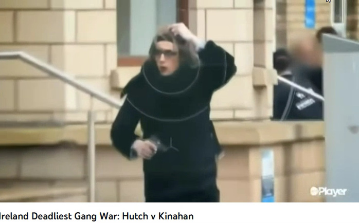 Manholdinga gundressedasawomanrunning fromRegency Hotel5thFebruary 2016afte theexecutionofKinahanGangMember DavidBurn Manholdinga gundressedasawomanrunning fromRegency Hotel5thFebruary 2016afte theexecutionofKinahanGangMember DavidBurn